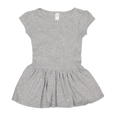 Rabbit Skins RS5320 Infant Baby Rib Dress in Heather size 6MOS | Ringspun Cotton 5320, LA5320