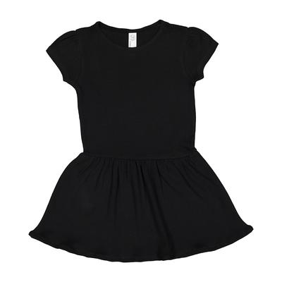 Rabbit Skins 5323 Toddler Baby Rib Dress in Black size 3 | Ringspun Cotton LA5323