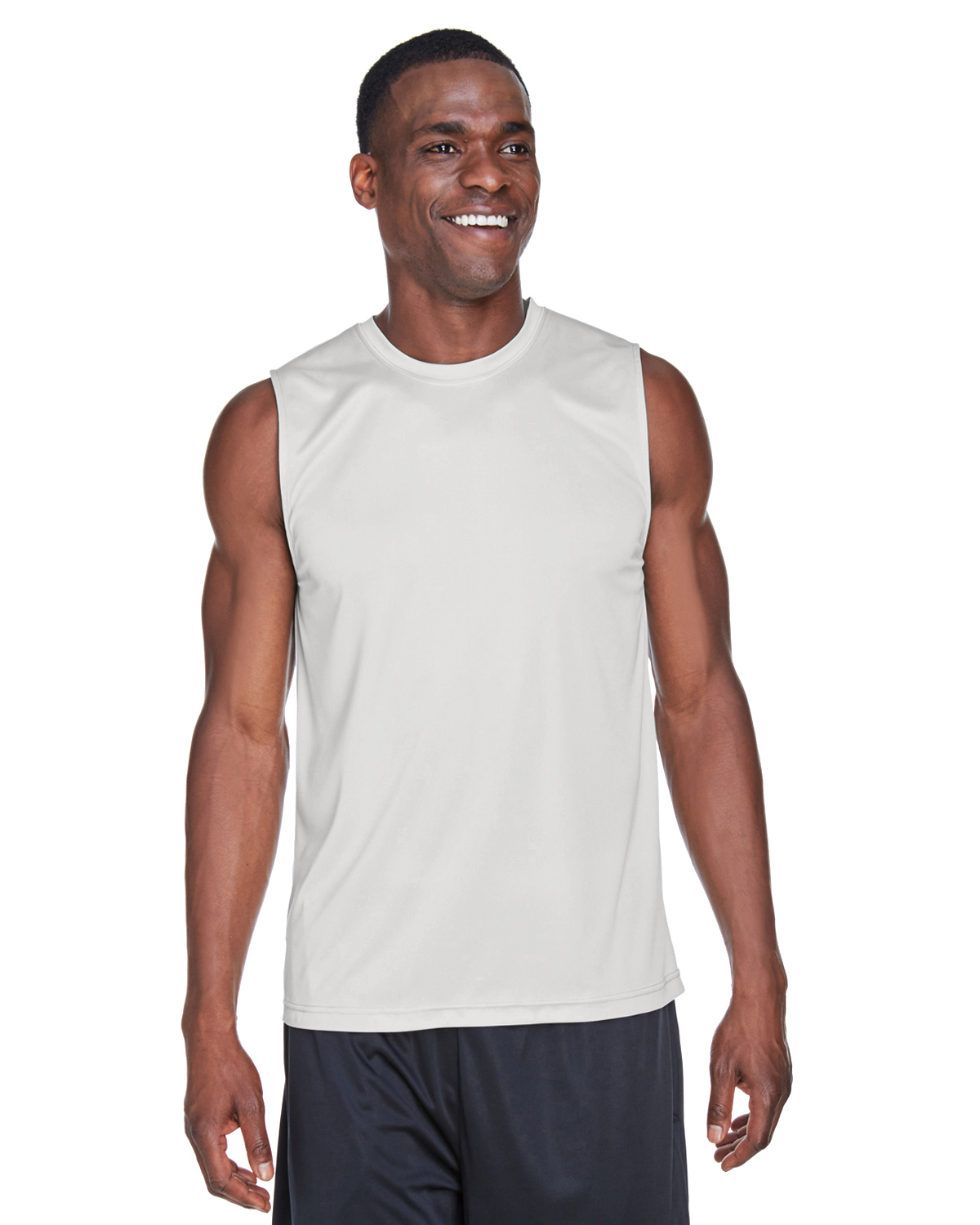 Team 365 TT11M Men's Zone Performance Muscle T-Shirt in Sport Silver size 3XL | Polyester