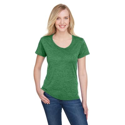 A4 NW3010 Women's Tonal Space-Dye T-Shirt in Kelly...