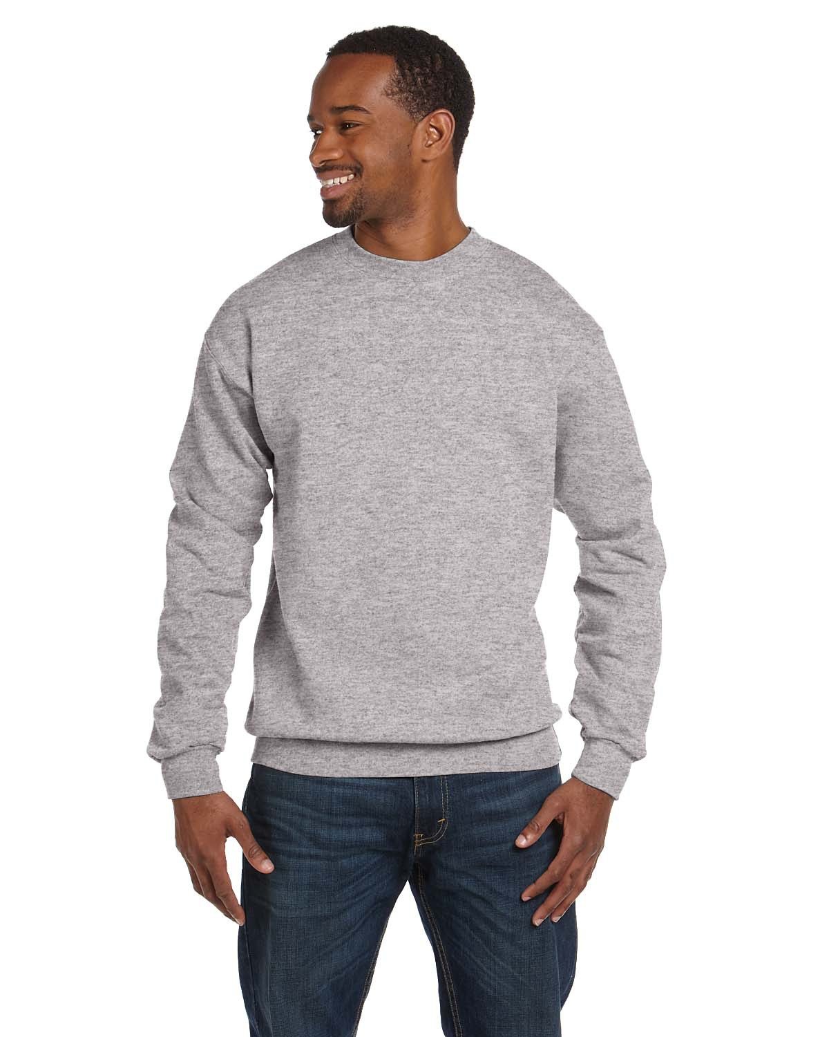 Hanes P1607 EcoSmart Crewneck Sweatshirt in Light Steel size Medium | Cotton Polyester P160