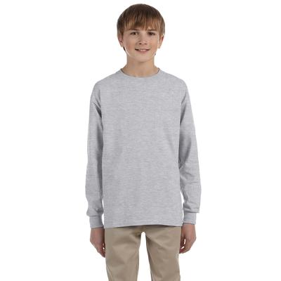 Jerzees 29BL Youth Dri-Power Active 50/50 Cotton/Poly Long Sleeve T-Shirt in Oxford size XL | Cotton Polyester 29BLR