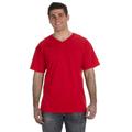 Fruit of the Loom 39VR Adult 5 oz. HD Cotton V-Neck T-Shirt in True Red size Large