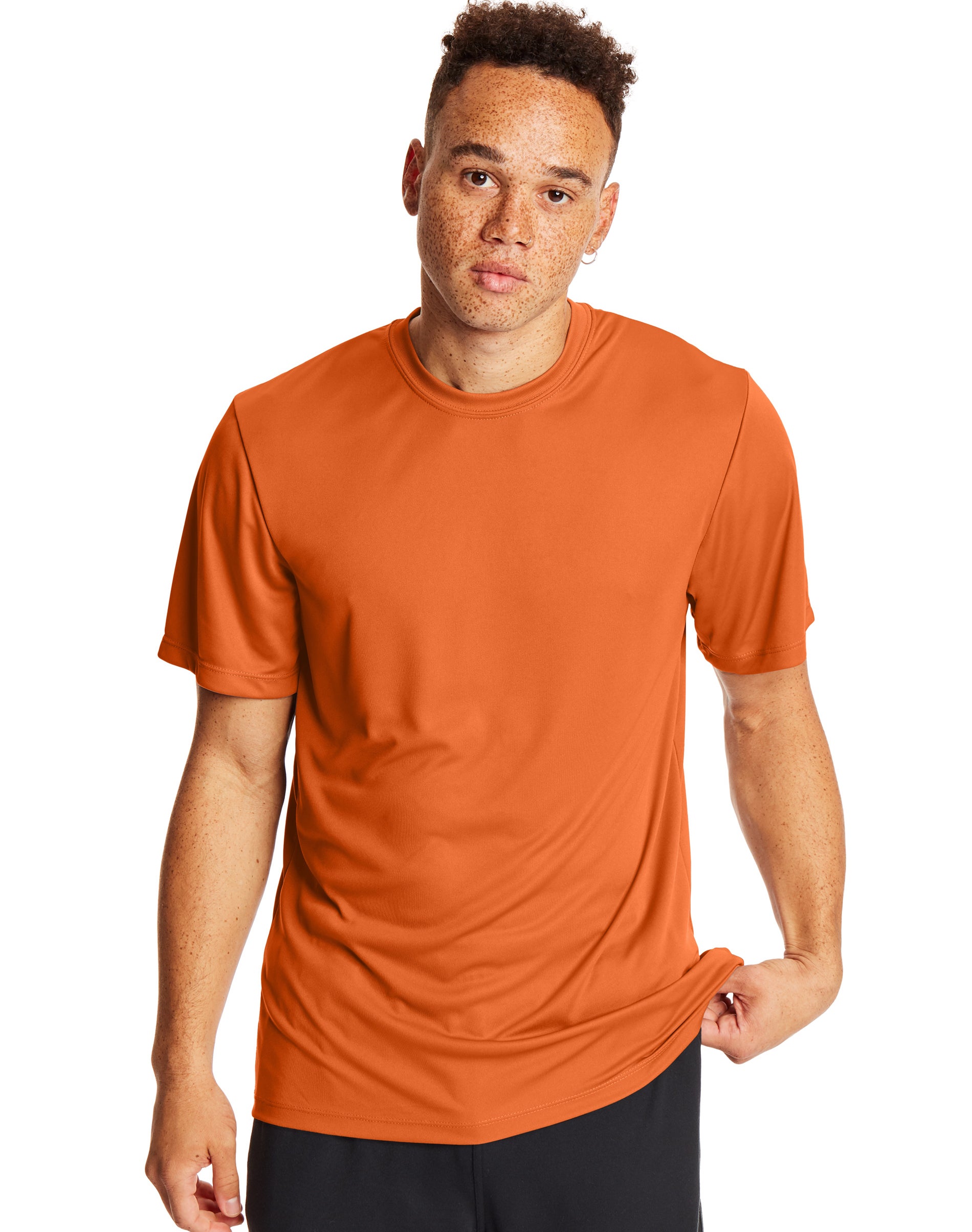 Hanes 4820 Cool Dri Performance T-Shirt in Safety Orange size 2XL | Polyester