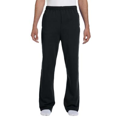 Jerzees 974MP Adult NuBlend Open-Bottom Fleece Sweatpants in Black size XL 974MPR