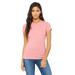 Bella + Canvas 6004 Women's The Favorite T-Shirt in Pink size Small | Ringspun Cotton B6004, BC6004