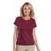 LAT 3516 Women's Fine Jersey T-Shirt in Maroon size Small | Ringspun Cotton LA3516
