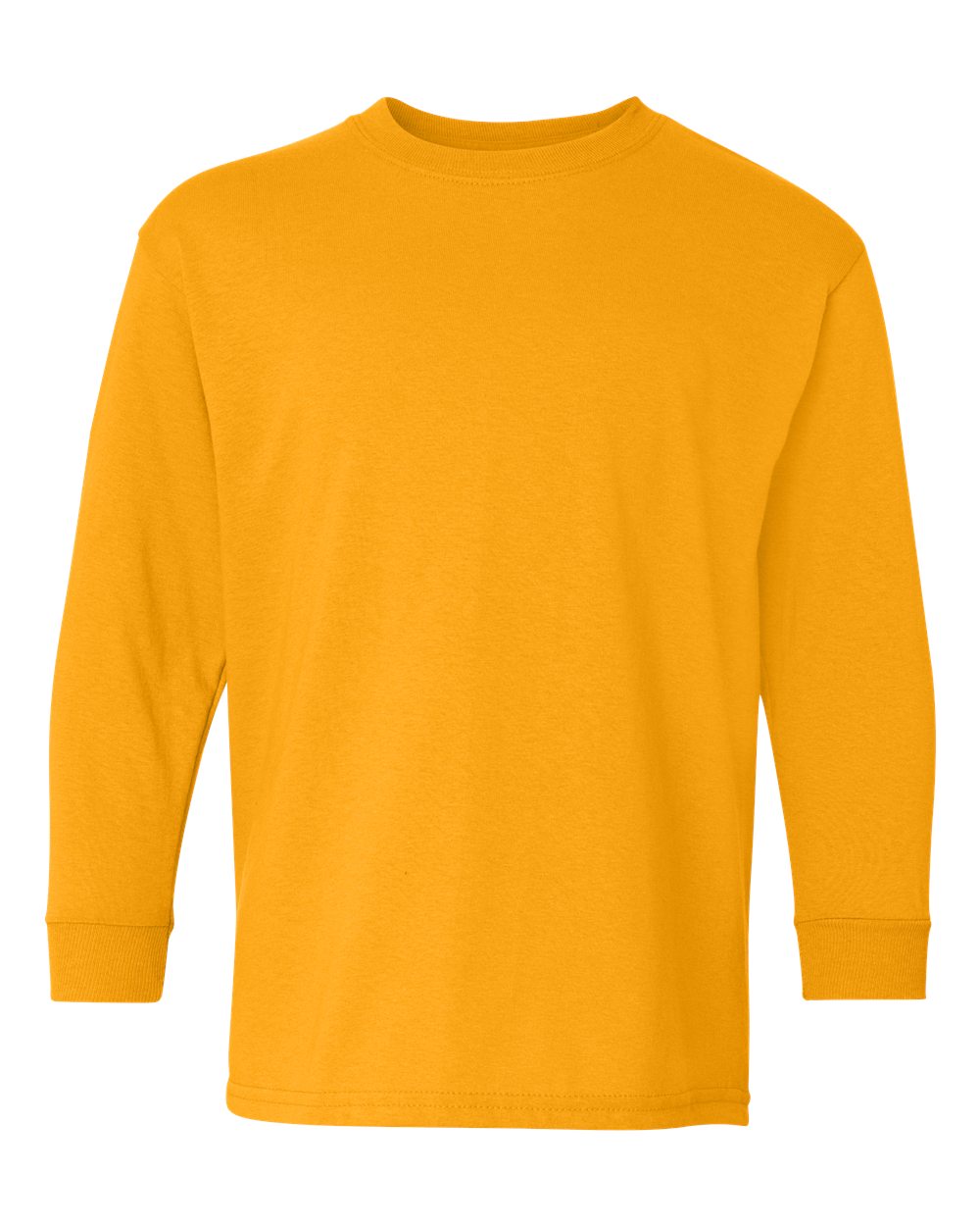 Gildan G540B Youth Heavy Cotton Long Sleeve T-Shirt in Gold size XL 5400B, G5400B
