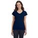 Gildan G64VL Softstyle Women's Fit V-Neck T-Shirt in Navy Blue size Medium | Cotton G64V00L, 64V00L