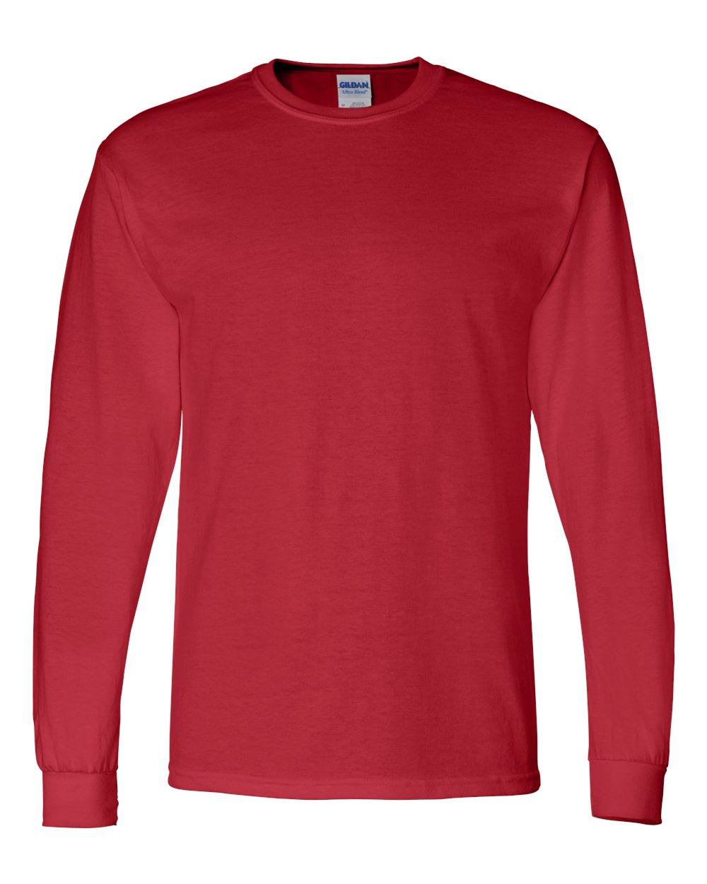 Gildan G840 Adult 50/50 Long-Sleeve T-Shirt in Red size Medium | Cotton Polyester 8400, G8400