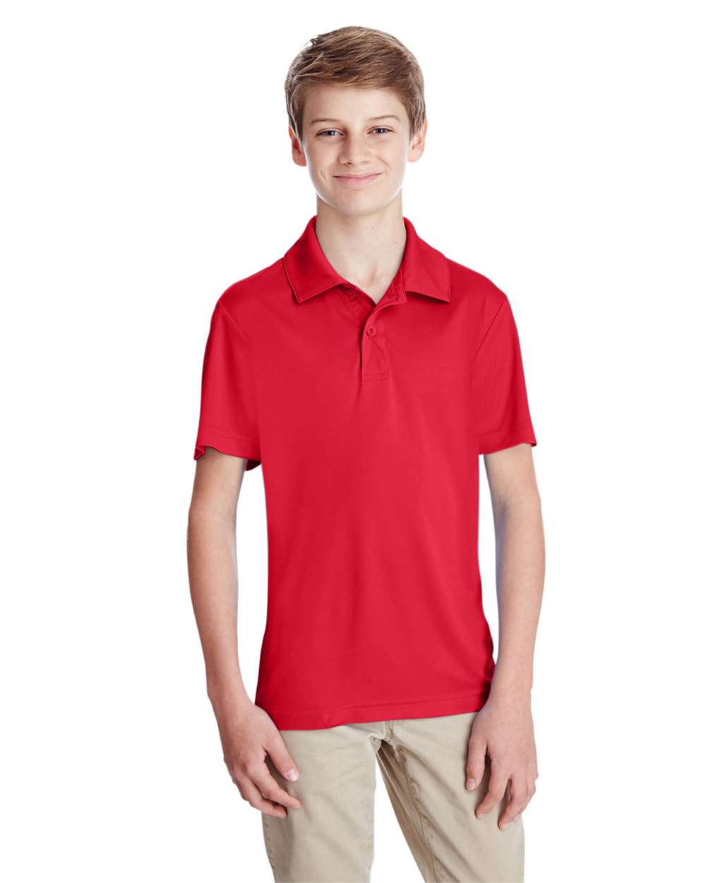 Team 365 TT51Y Youth Zone Performance Polo Shirt in Sport Red size Small | Polyester