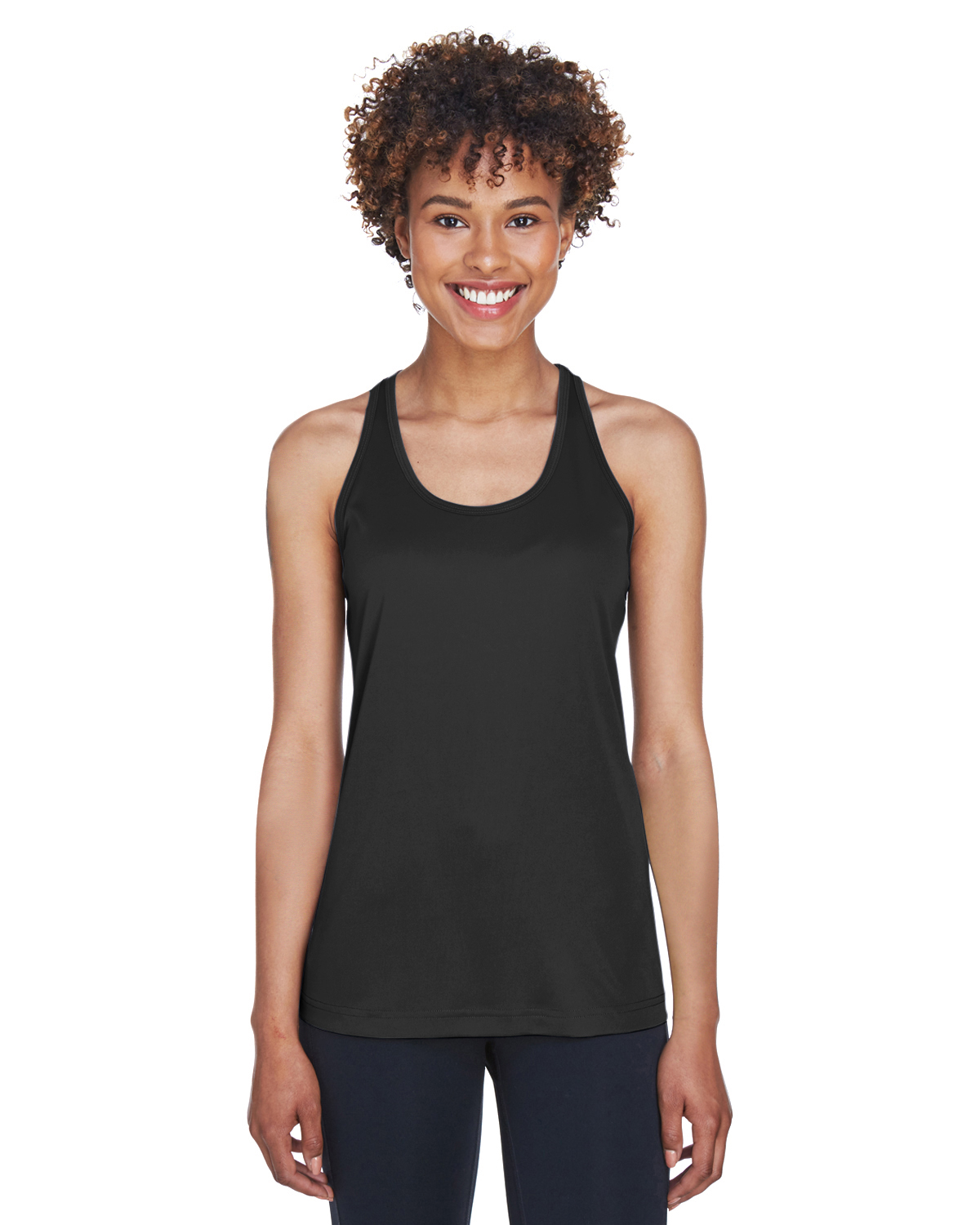 Team 365 TT11WRC Women's Zone Performance Racerback Tank Top in Black size XS | Polyester