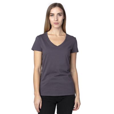 Threadfast Apparel 200RV Women's Ultimate V-Neck T-Shirt in Graphite Grey size Medium | Cotton/Polyester Blend