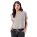 Alternative 5114BP Women's Printed Headliner Cropped T-Shirt in Smoke Grey size Small | Cotton Polyester 5114