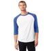 Alternative 5127BP Men's Vintage Keeper Baseball T-Shirt in White/Vintage Royal Blue size XL | Cotton Polyester 5127