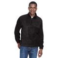 Harriton M980 Adult 8 oz. Quarter-Zip Fleece Pullover T-Shirt in Black size 2XL | Polyester