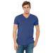 Bella + Canvas 3415C Triblend Short Sleeve V-Neck Te T-Shirt in True Royal Blue size Medium | Ringspun Cotton 3415, B3415, BC3415