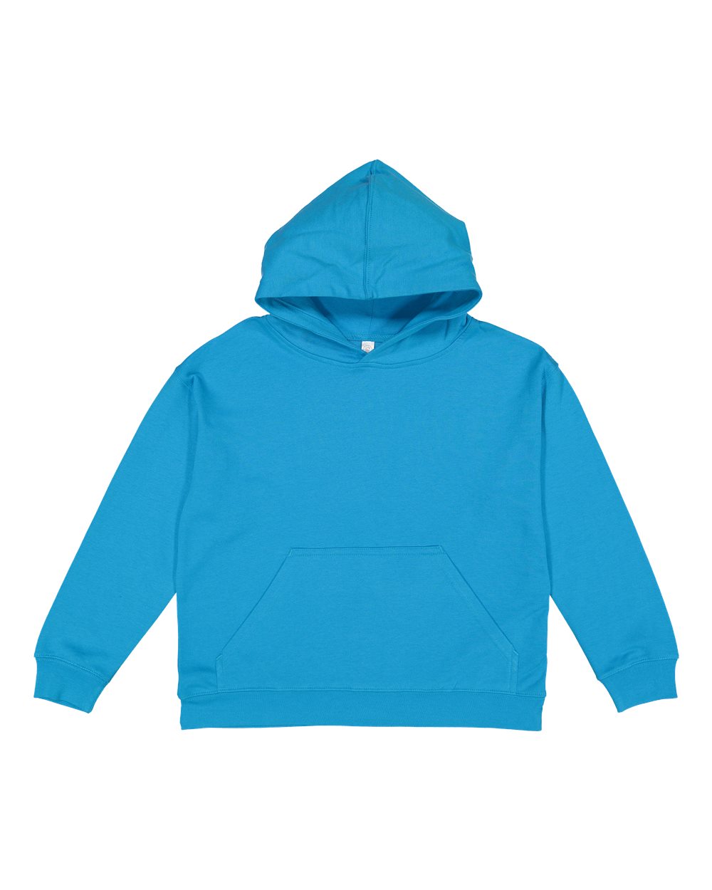 LAT 2296 Youth Fleece Hoodie Sweatshirt in Turquoise size Large LA2296