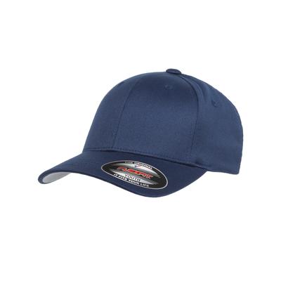 Flexfit 6277Y Youth Wooly 6-Panel Cap in Navy Blue