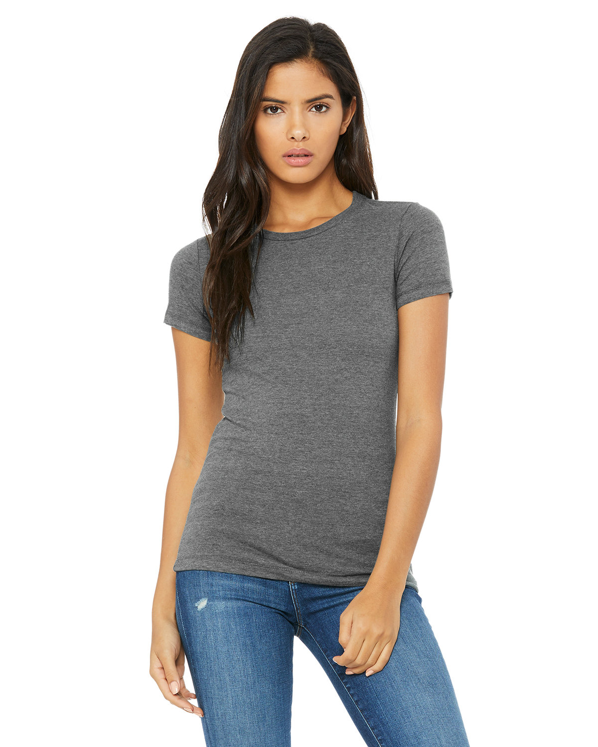 Bella + Canvas 6004 Women's The Favorite T-Shirt in Deep Heather size 2XL | Ringspun Cotton B6004, BC6004