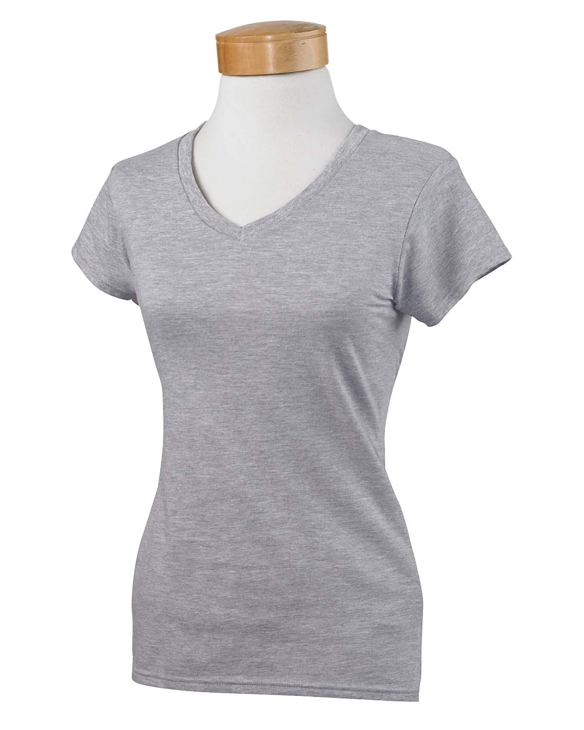 Gildan G64VL Softstyle Women's Fit V-Neck T-Shirt in Sport Grey size XL | Cotton G64V00L, 64V00L