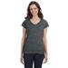 Gildan G64VL Softstyle Women's Fit V-Neck T-Shirt in Dark Heather size 2XL | Cotton G64V00L, 64V00L