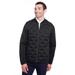 North End NE710 Men's Loft Pioneer Hybrid Bomber Jacket in Black/Black/Carbon size Medium | Polyester