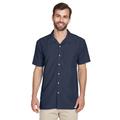 Harriton M560 Men's Barbados Textured Camp Shirt in Navy Blue size 6XL