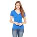 Bella + Canvas 8435 Women's Triblend Short Sleeve Deep V-Neck Top in True Royal Blue size Medium | Ringspun Cotton B8435