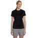 Hanes 4830 Women's Cool DRI with FreshIQ Performance T-Shirt in Black size Large | Polyester