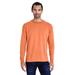 ComfortWash by Hanes GDH200 Men's Garment-Dyed Long-Sleeve T-Shirt in Horizon Orange size Large | Cotton