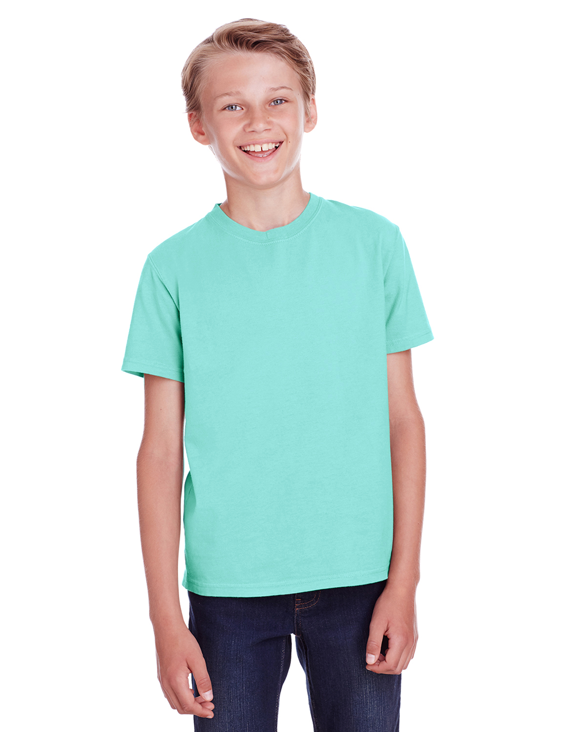 ComfortWash by Hanes GDH175 Youth Garment-Dyed T-Shirt in Mint size Small | Ringspun Cotton