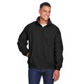 Harriton M740 Adult Fleece-Lined Nylon Jacket in Black size XS