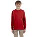 Jerzees 29BL Youth Dri-Power Active 50/50 Cotton/Poly Long Sleeve T-Shirt in True Red size Medium | Cotton/Polyester Blend 29BLR