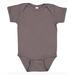 Rabbit Skins 4400 Infant Baby Rib Bodysuit in Charcoal size 24MOS | Ringspun Cotton LA4400, RS4400