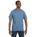 Hanes 5250T Men's Authentic-T T-Shirt in Stonewashed Blue size Medium | Cotton 5250