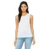 Bella + Canvas B8803 Women's Flowy Scoop Muscle Tank Top in White Marble size Large | Ringspun Cotton 8803, BC8803