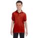 Hanes 054Y Youth 5.2 oz. 50/50 EcoSmart Jersey Knit Polo Shirt in Deep Red size Medium | Cotton Polyester