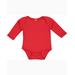 Rabbit Skins 4411 Infant Long Sleeve Baby Rib Bodysuit in Red size 6MOS | Ringspun Cotton LA4411, RS4411