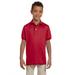 Jerzees 437Y Youth 5.6 oz. SpotShield Jersey Polo Shirt in True Red size Large 437YR