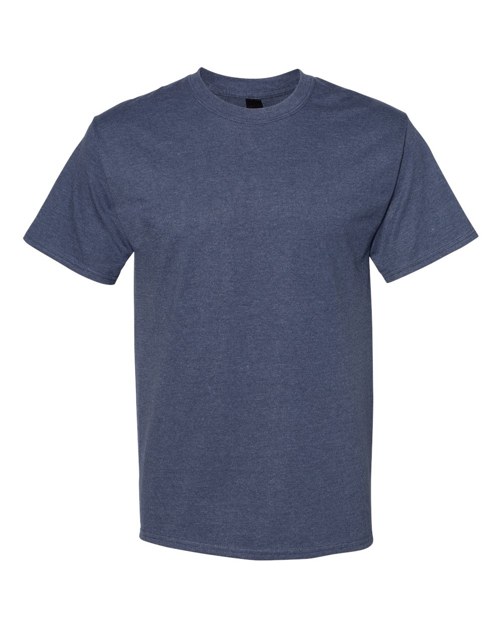 Hanes 5180 Beefy-T-Shirt - Cotton T-Shirt in Heather Navy Blue size Large | Ringspun