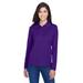 CORE365 78192 Women's Pinnacle Performance Long-Sleeve PiquÃ© Polo Shirt in Campus Purple size Medium | Polyester