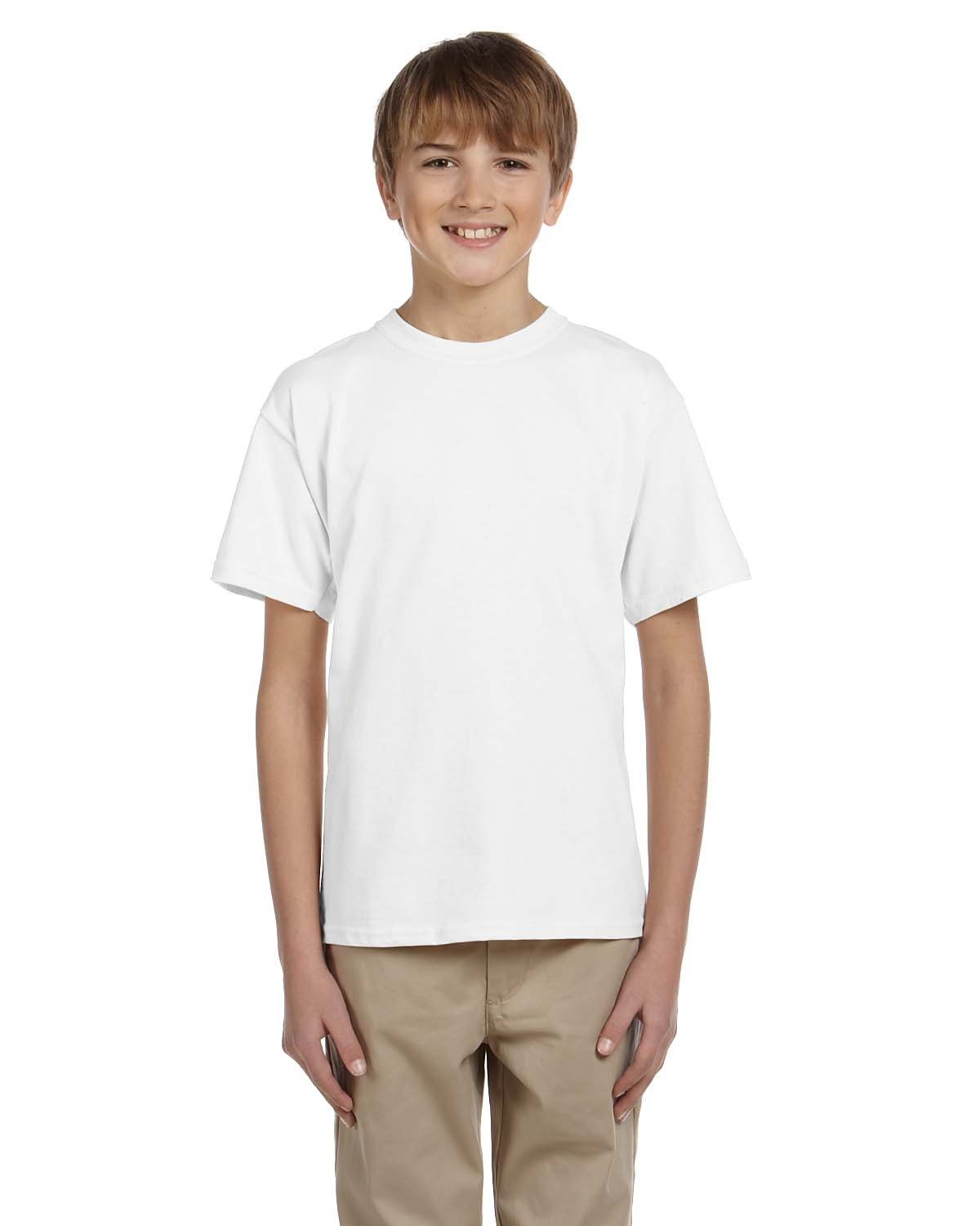 Gildan G200B Youth Ultra Cotton T-Shirt in White size Large 2000B, G2000B