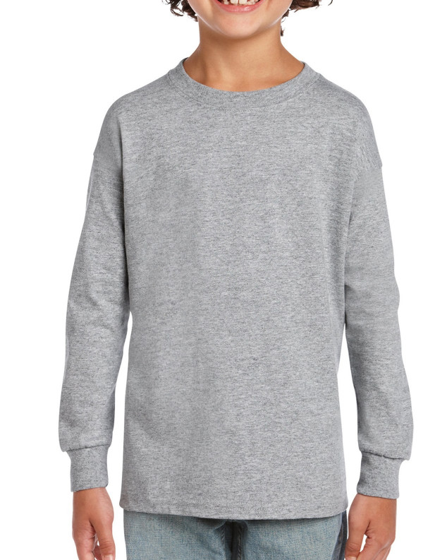 Gildan G240B Youth 99/1 6.1 Oz. L/S T Shirt in Sport Grey size XL | Cotton 2400B, G2400B