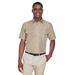 Harriton M580 Men's Key West Short-Sleeve Performance Staff Shirt in Khaki size Small | Polyester