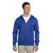 Jerzees 993 NuBlend Full-Zip Hooded Sweatshirt in Royal Blue size Medium | Cotton Polyester 993M, 993MR