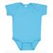 Rabbit Skins 4400 Infant Baby Rib Bodysuit in Turquoise size 6MOS | Ringspun Cotton LA4400, RS4400