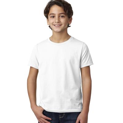 Next Level 3312 Youth CVC Crew T-Shirt in White size Medium | Cotton/Polyester Blend NL3312