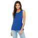 Bella + Canvas B8803 Women's Flowy Scoop Muscle Tank Top in True Royal Blue Marble size 2XL | Ringspun Cotton 8803, BC8803
