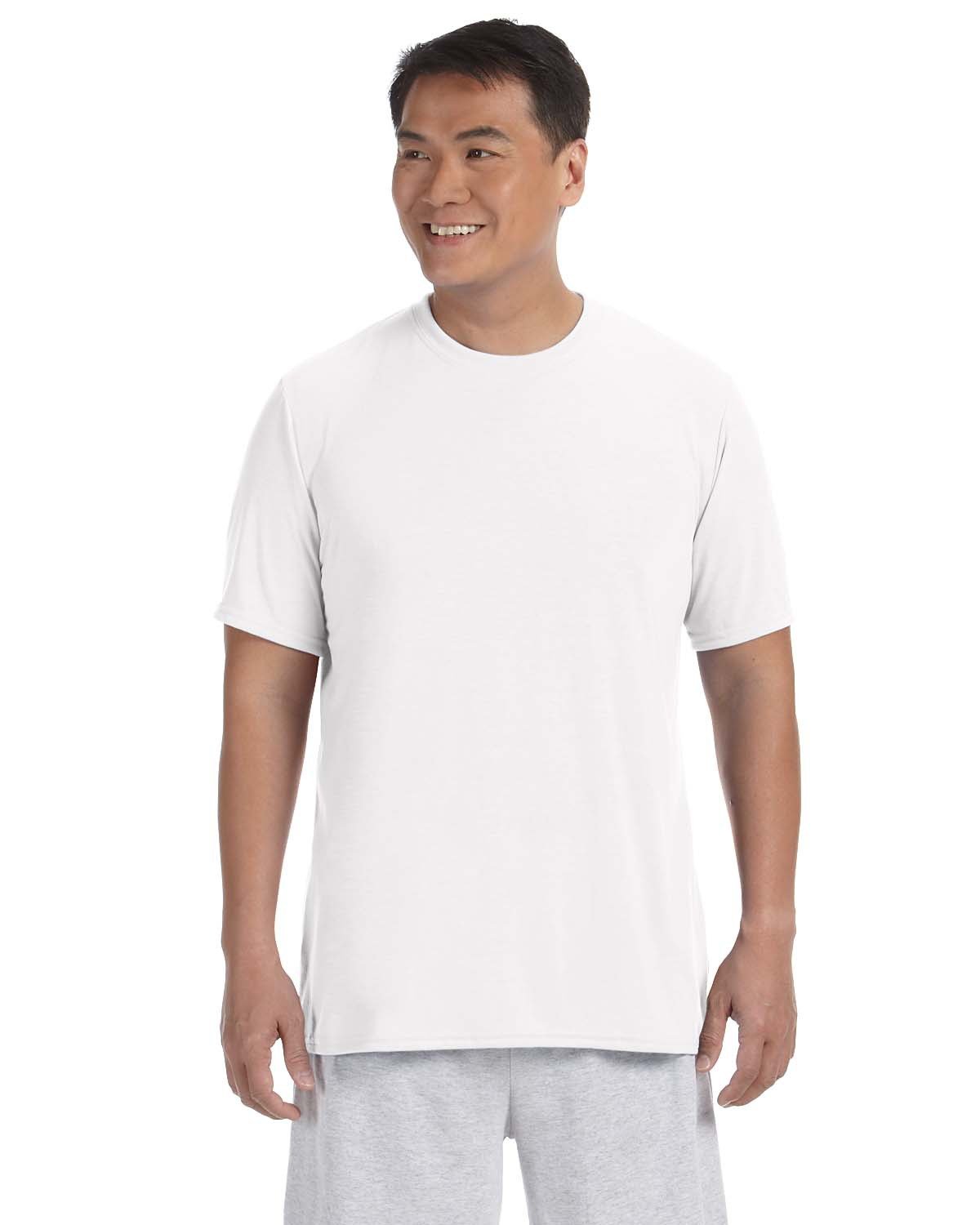 Gildan G420 Athletic Performance T-Shirt in White size 2XL | Polyester 42000, G42000
